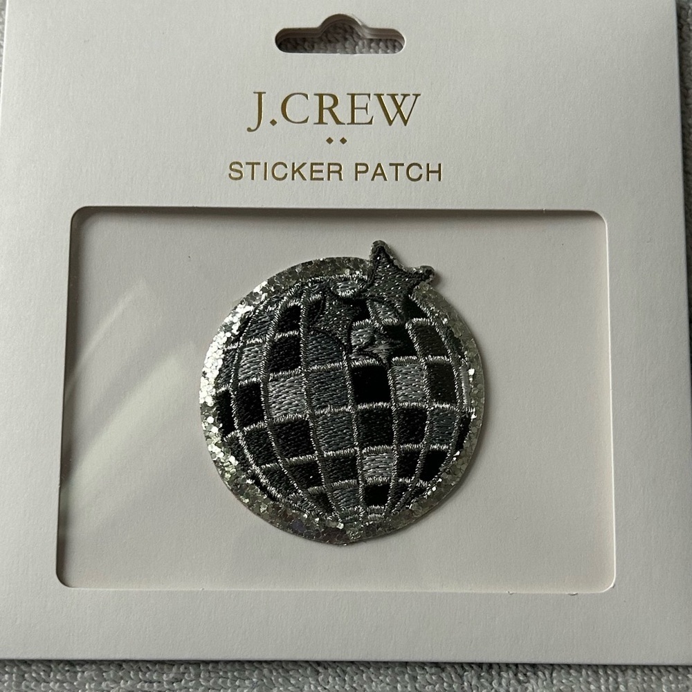 J. Crew Silver and Pink Sticker Patches “Stuff” and disco ball - Picture 2 of 2